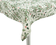 Tablecloth cotton rectangular mistletoe and holly leaf 180x140 cm