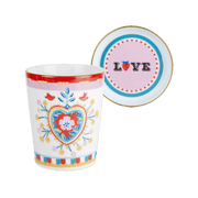 CUP WITH LID/SAUCER HEART