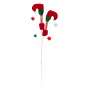 Elf Feet Branch, Height 65 cm, Velvet - Festive Christmas Decoration
