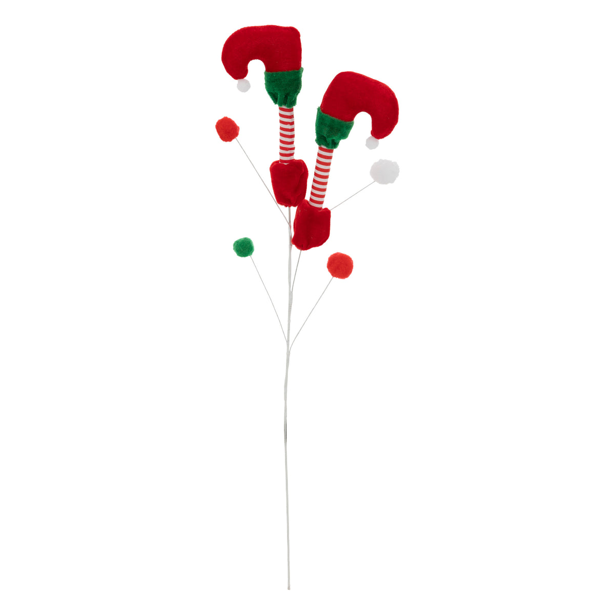 Elf Feet Branch, Height 65 cm, Velvet - Festive Christmas Decoration