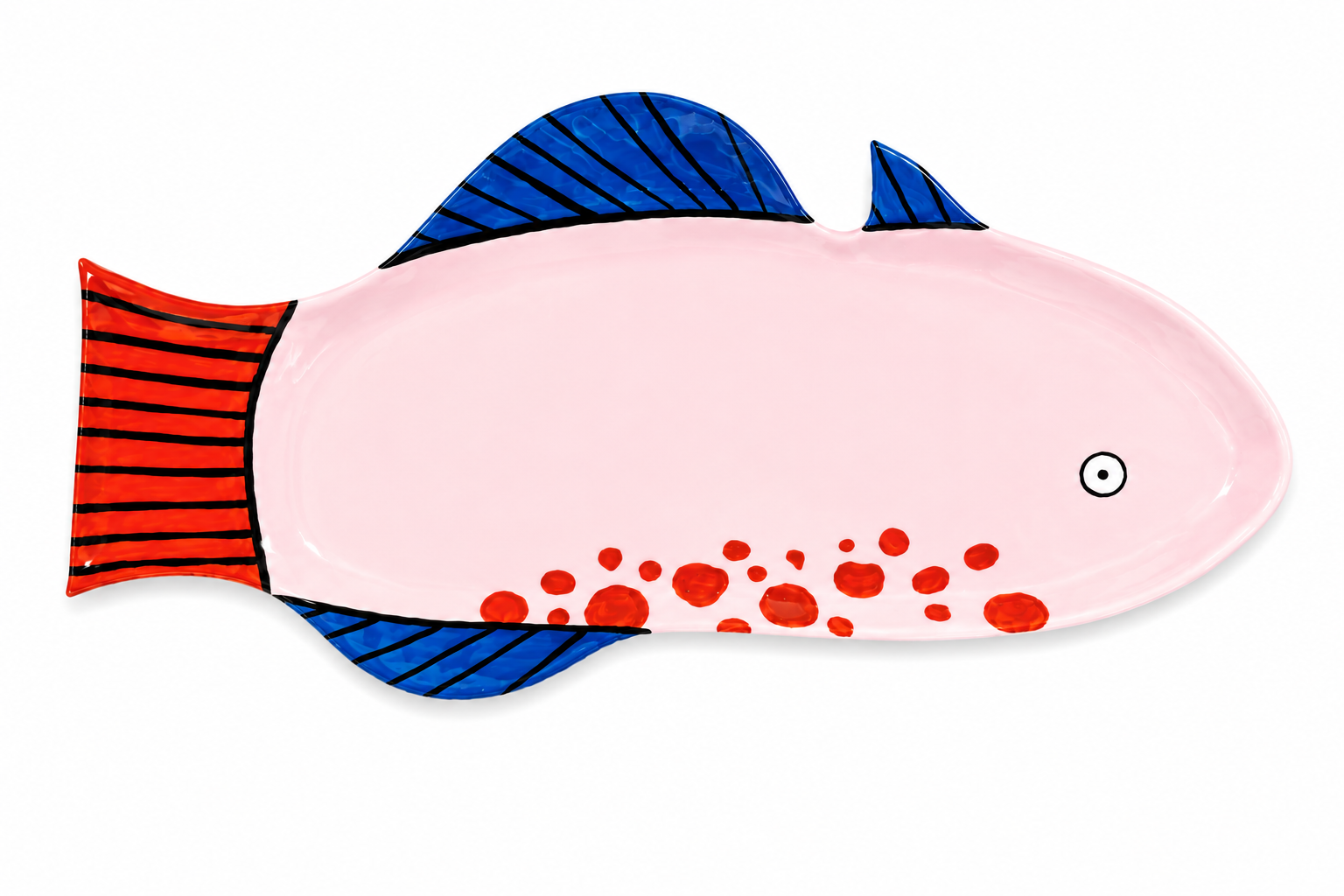 Handmade Ceramic Fish Serving Plate 52x25 cm