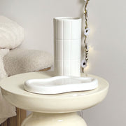 White Osmose Catchall Tray Ceramic Decorative Plate for Home Decor