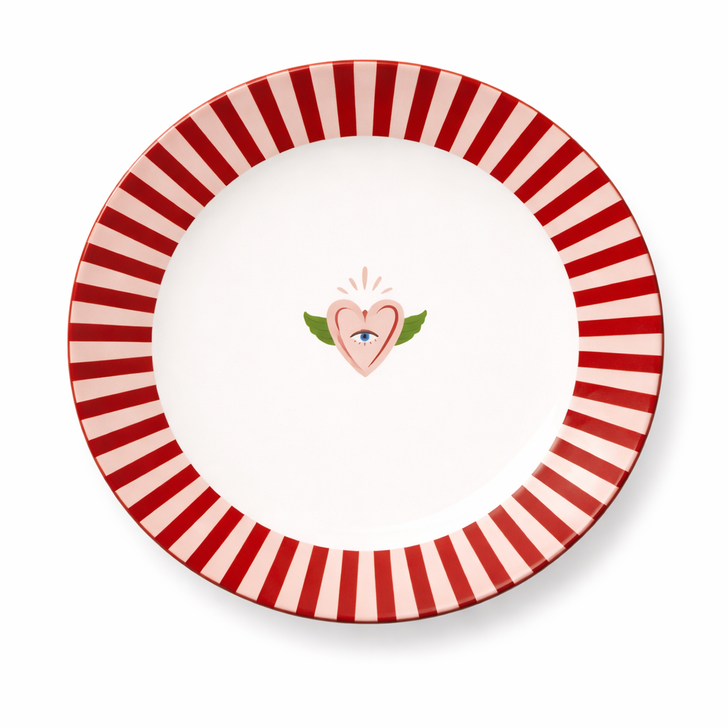 Handmade Porcelain Dessert Plate 21 cm Heart Design