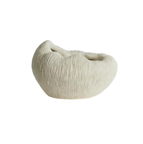 Cream Vase Deco White Textured Ceramic Decorative Accent
