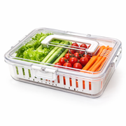 Vegetable and Fruit Storage Container with Strainer 24 x 16.5 x 6 cm