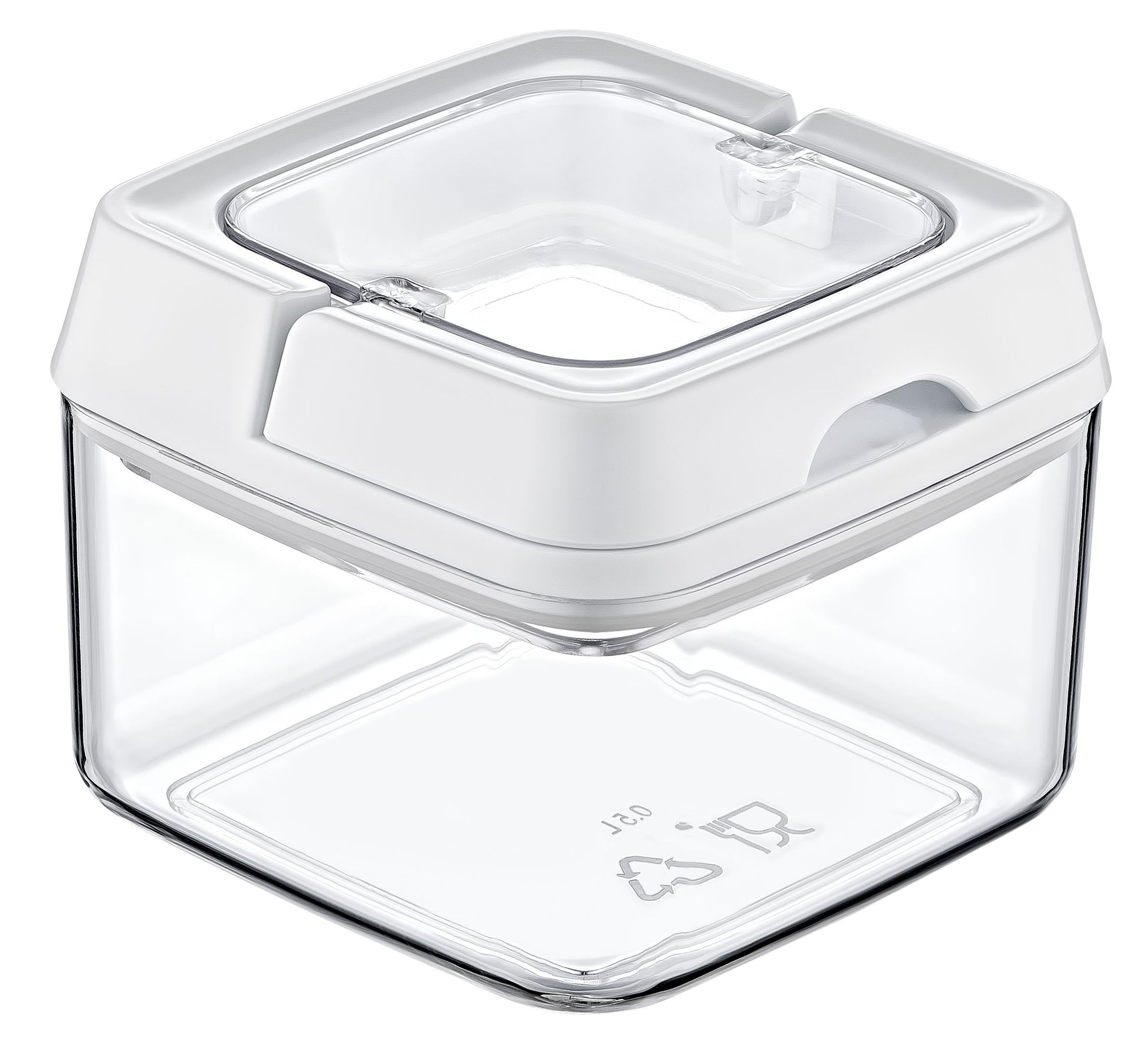 LOCKED ACRYLIC FOOD STORAGE SQUARE - Transparent, 0.5LT