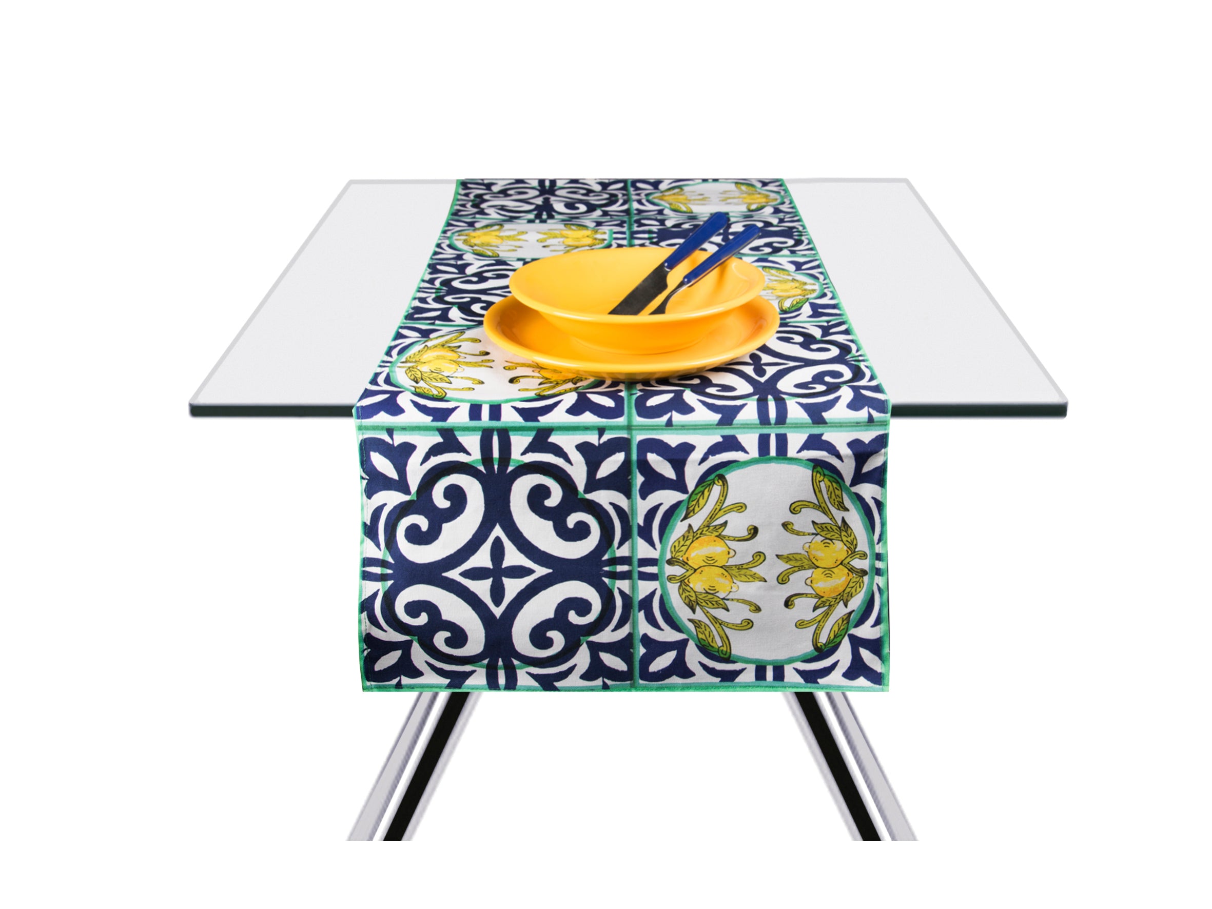 Amalfi Cotton Table Runner, 45x140 cm, Machine Washable