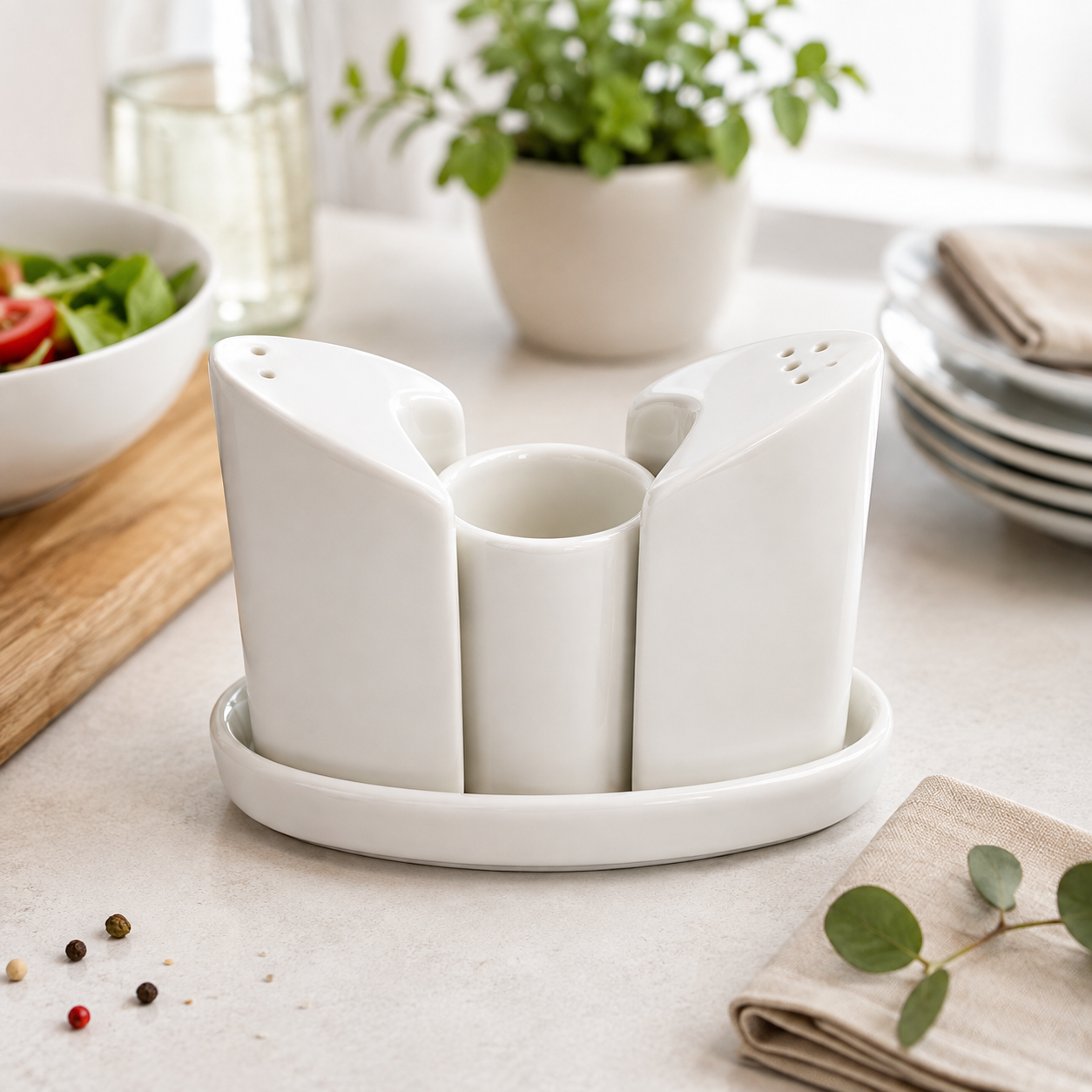 4-Piece Porcelain Pepper Shaker Set