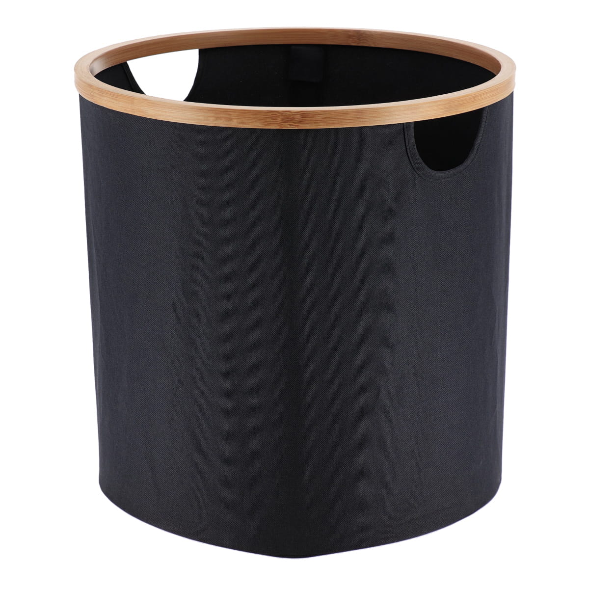 Foldable Storage Basket with Bamboo Trim, 70L Laundry Organizer