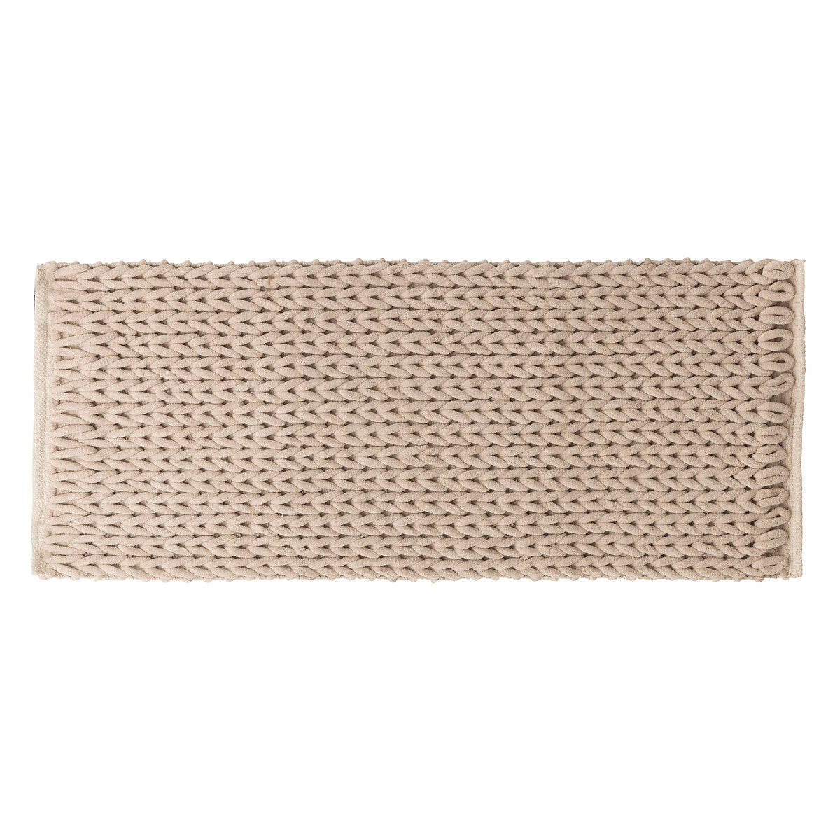 Thick Bathmat in Beige & Petrol