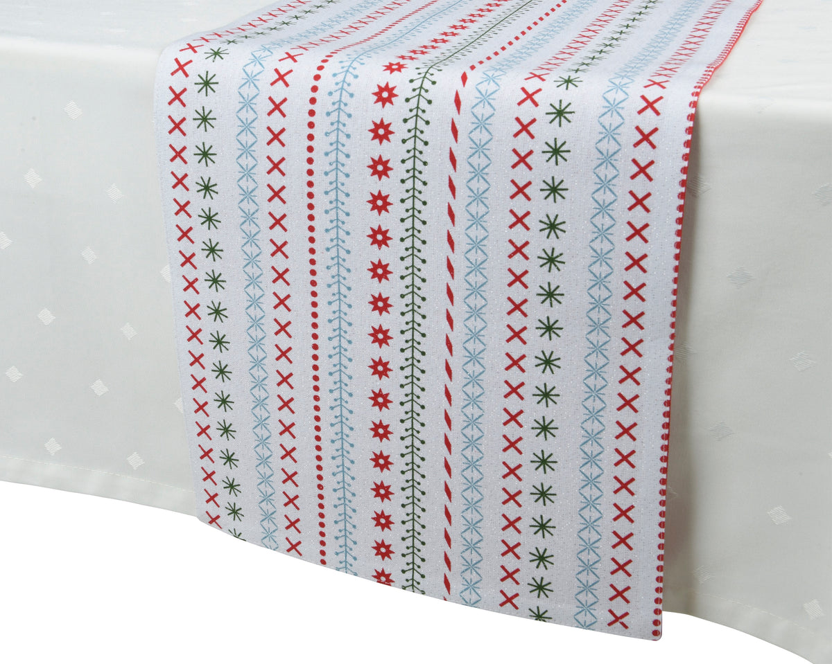 Table runner cotton rectangular folklore - Festive Christmas 150x30cm