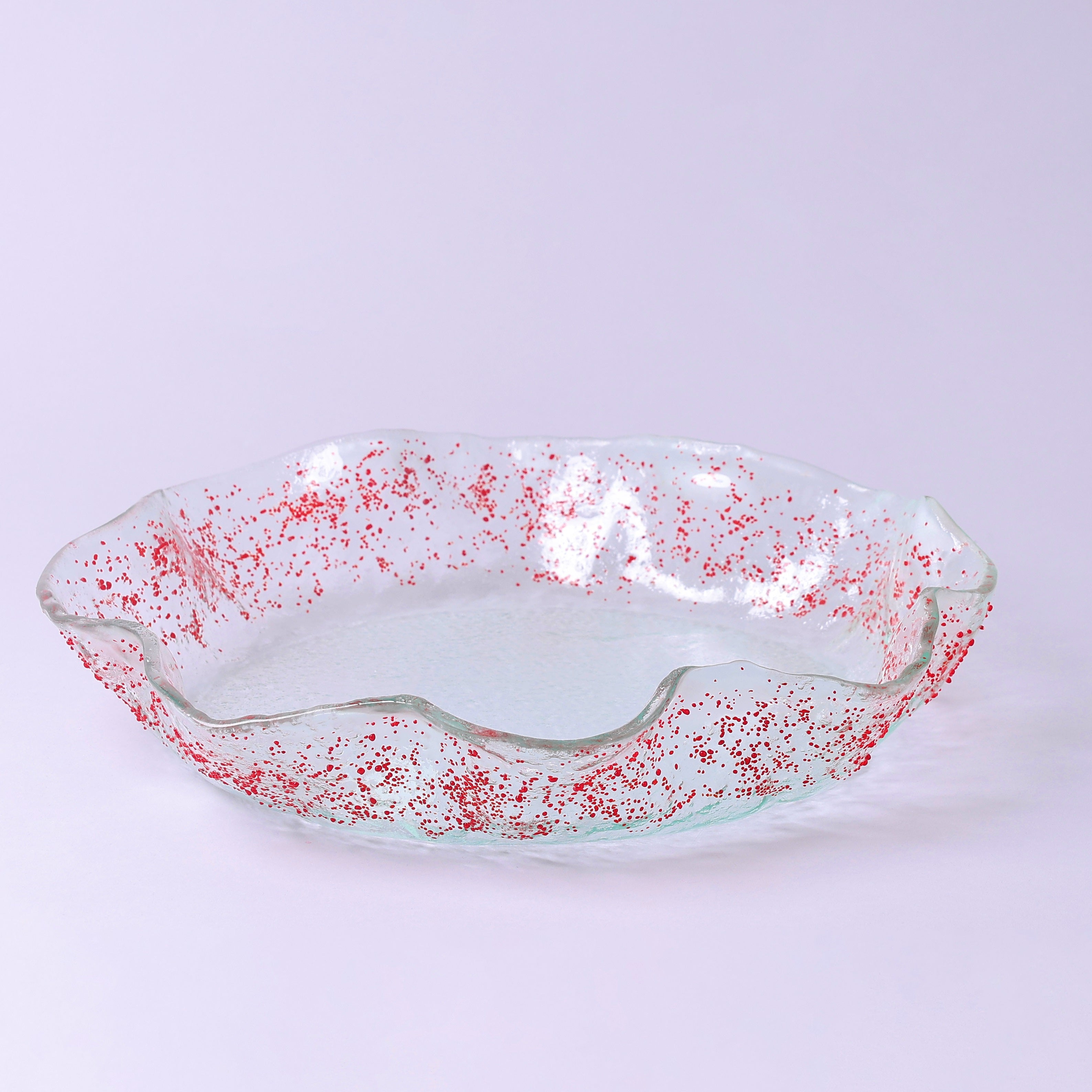 Handmade Glass Serving Plate with Colorful Pattern