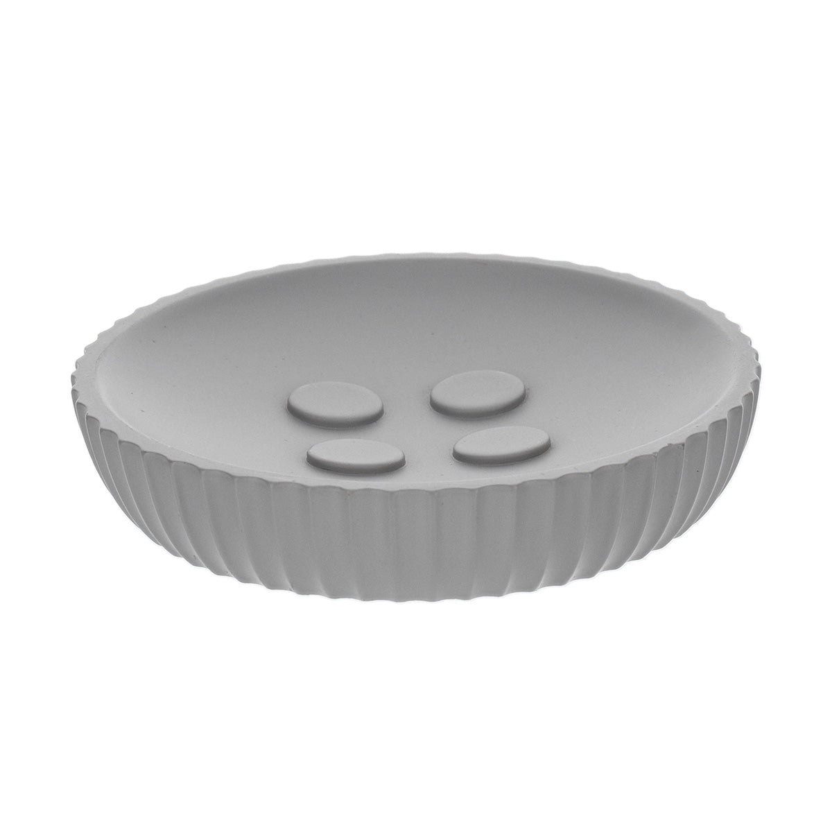 Soap Dish with Stripes Oval Polyresin Bathroom Accessory