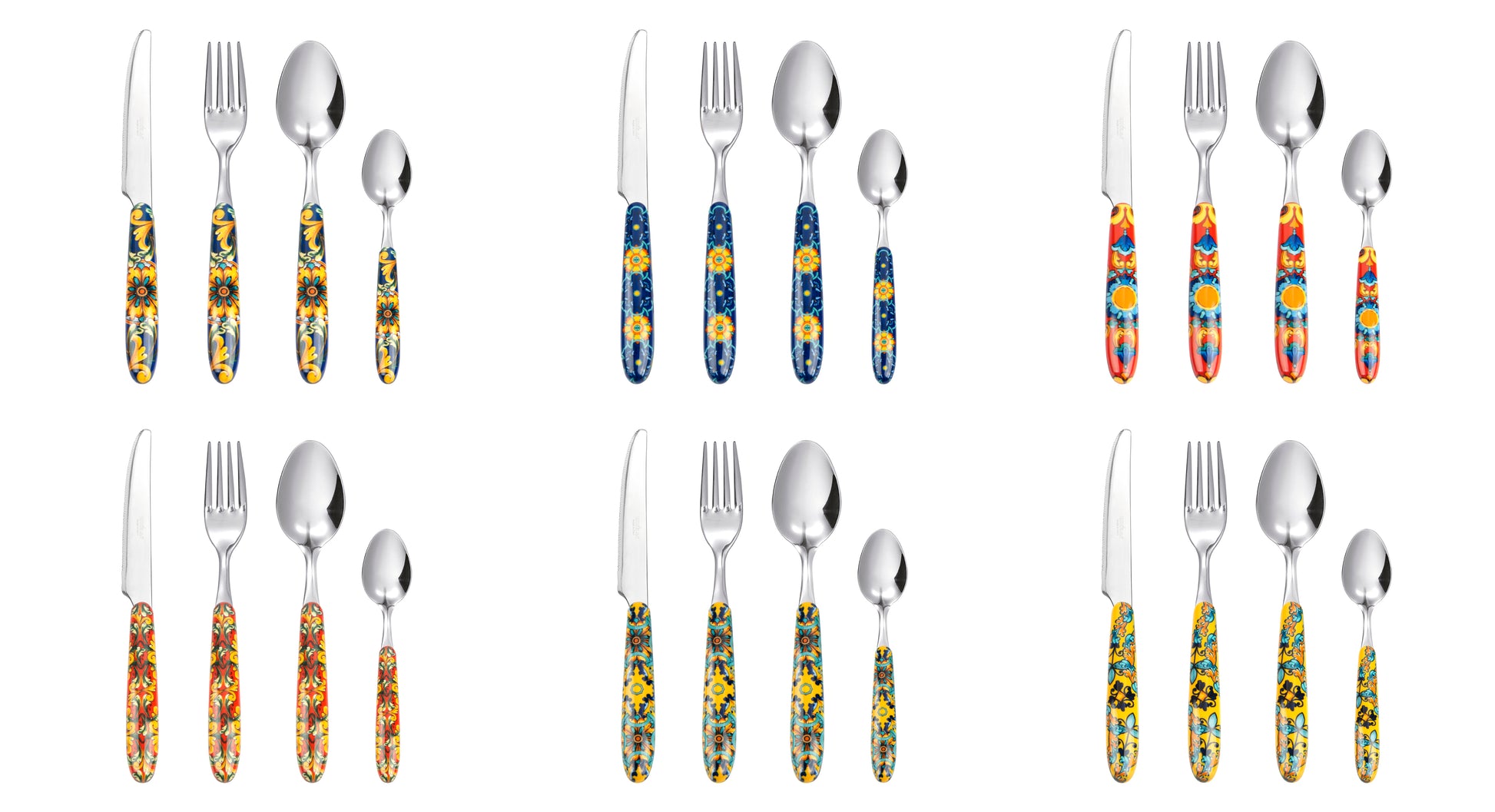 Trinacria 24-Piece Multi Décor Cutlery Set