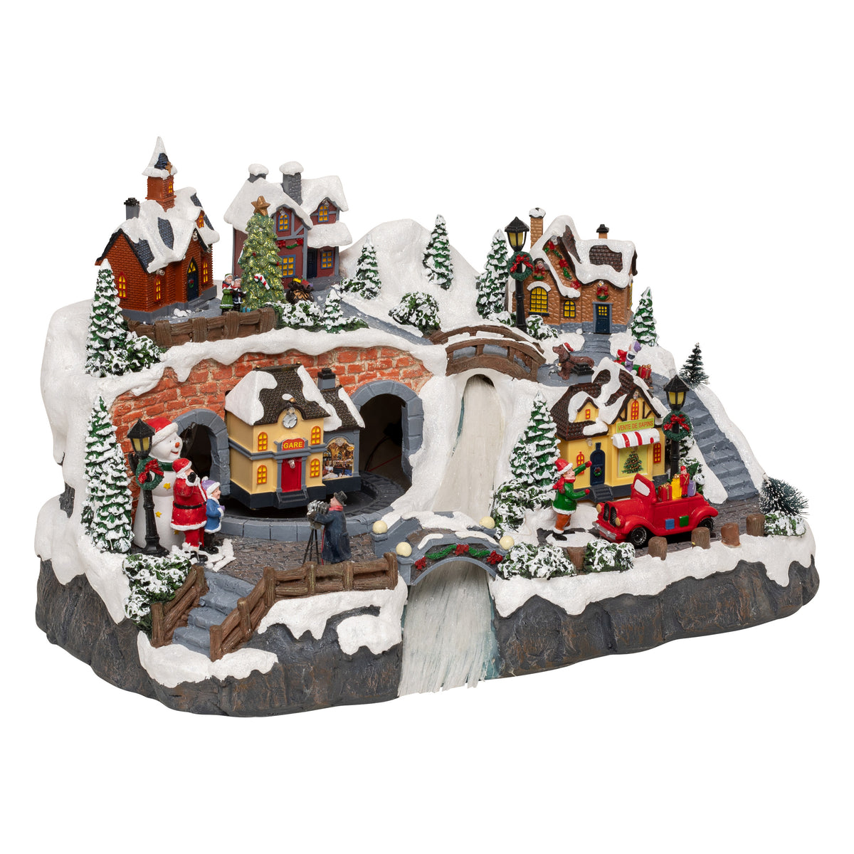 Santa and Children Village Scene — 25 LED Musical Moving Display
