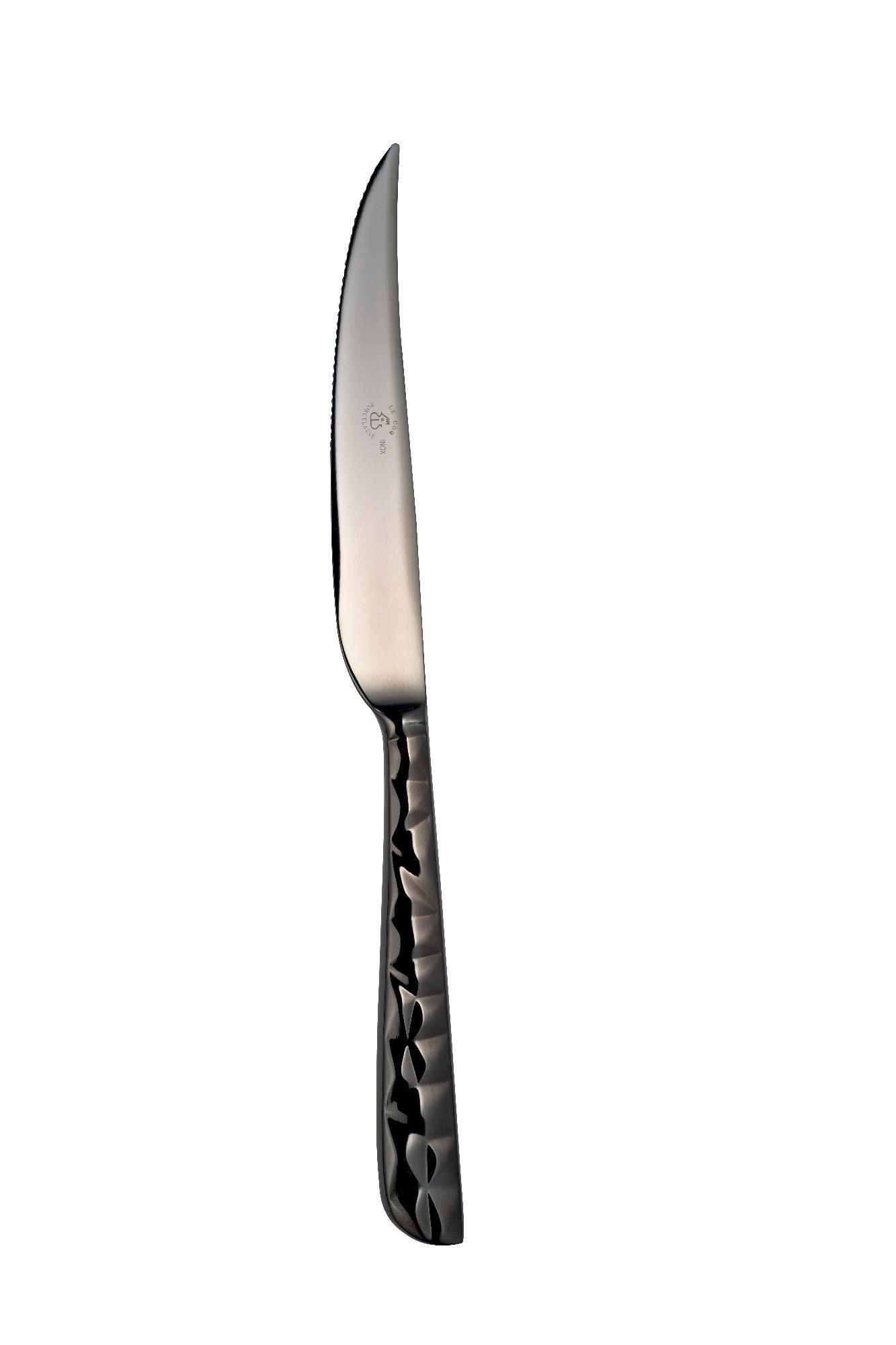 Steak Knife Stainless Steel Mirror Finish Black Handle 20cm