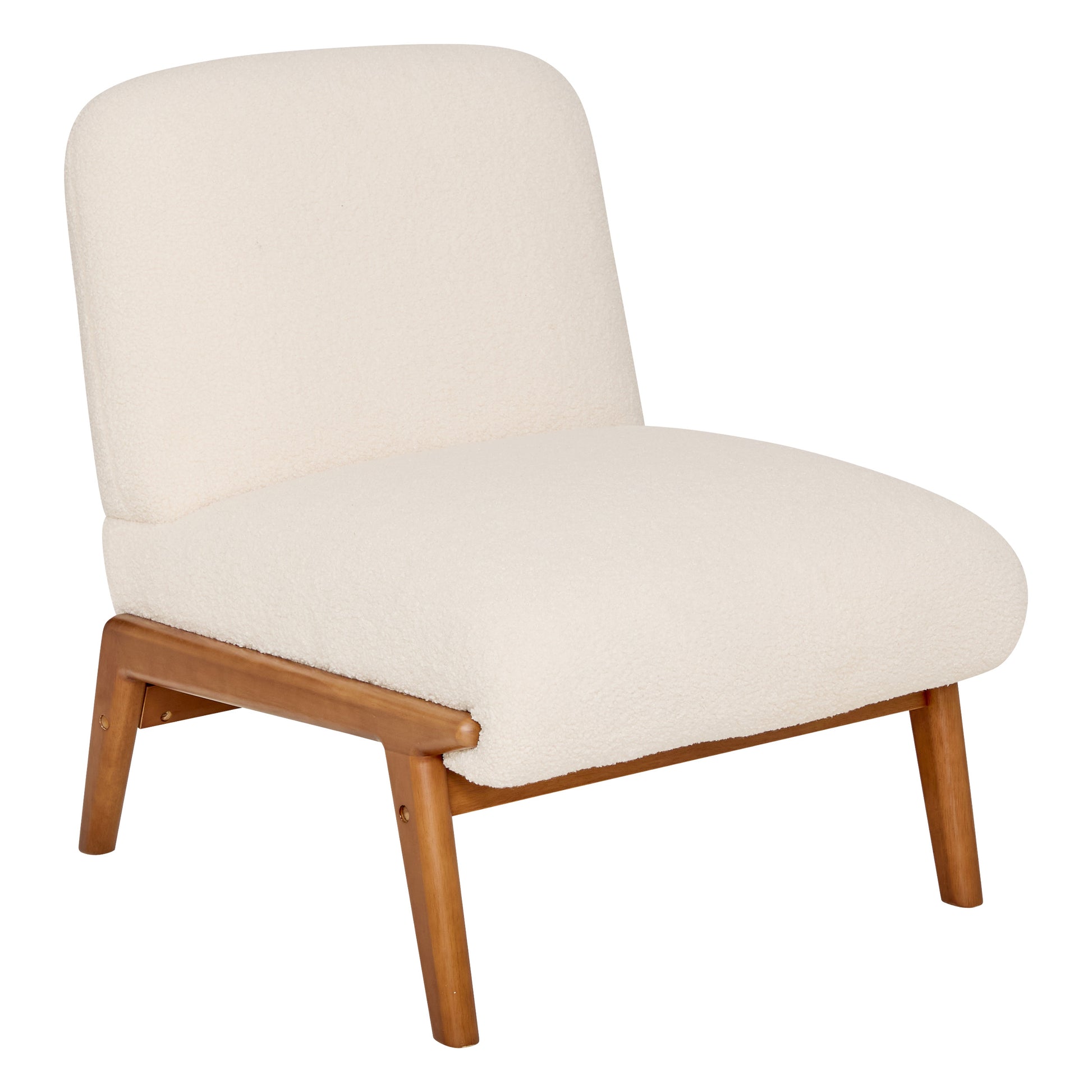 Liora Chair - Boucle Upholstered Rubberwood Accent Chair