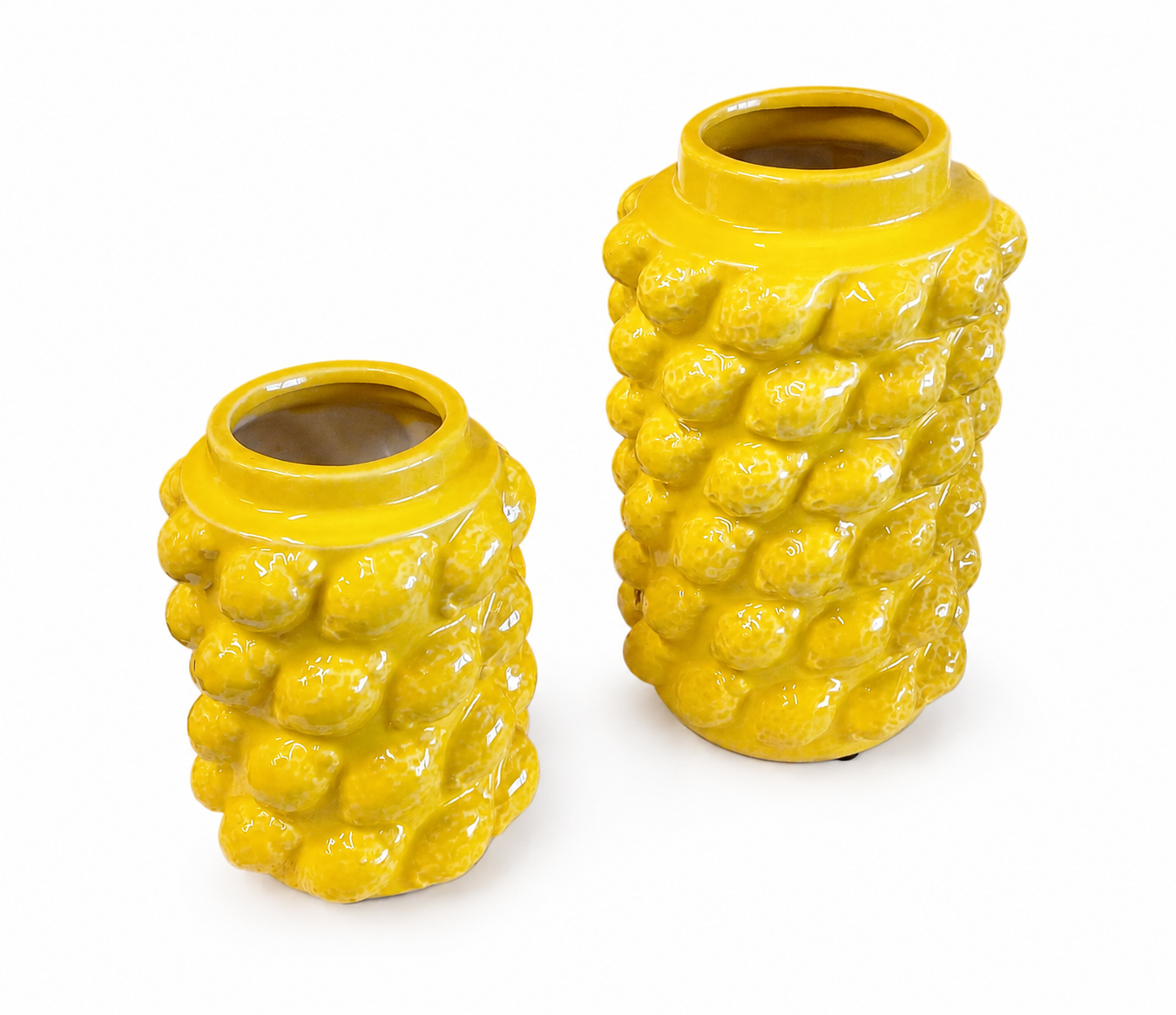 Embossed Lemons Decorative Vase