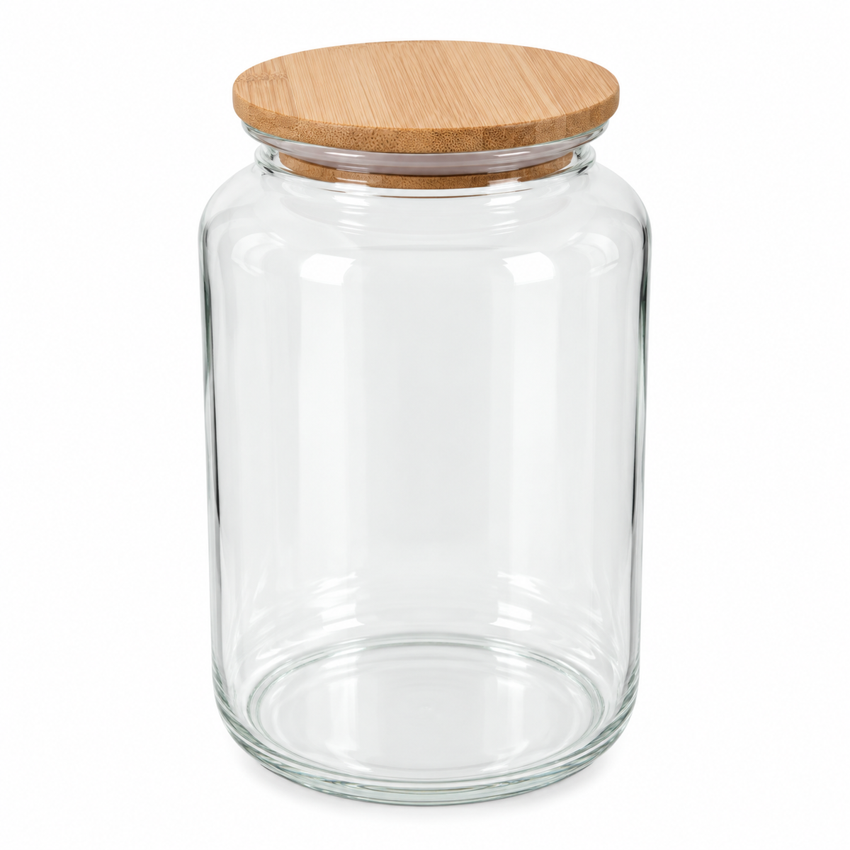 Break-Resistant BPA-Free Plastic Jar with Bamboo Lid – 3L
