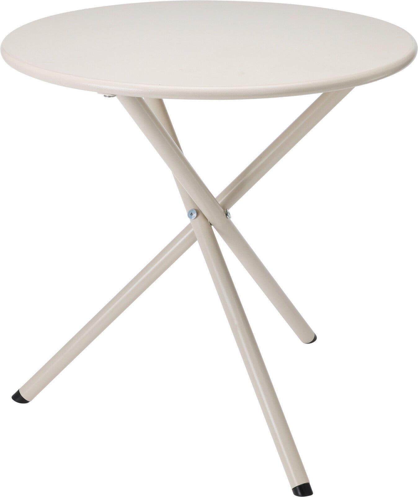 Round Steel Side Table 48cm Diameter x 48cm Height Black/Cream