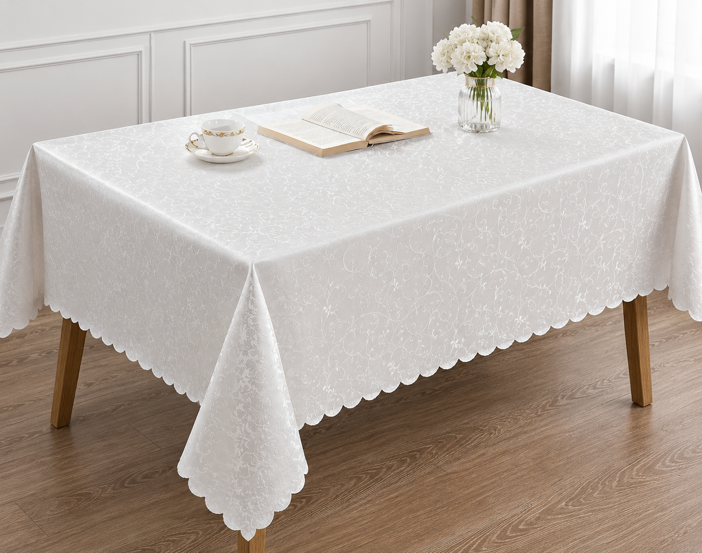 TABLECLOTH 140 × 180CM – PVC (Off White)