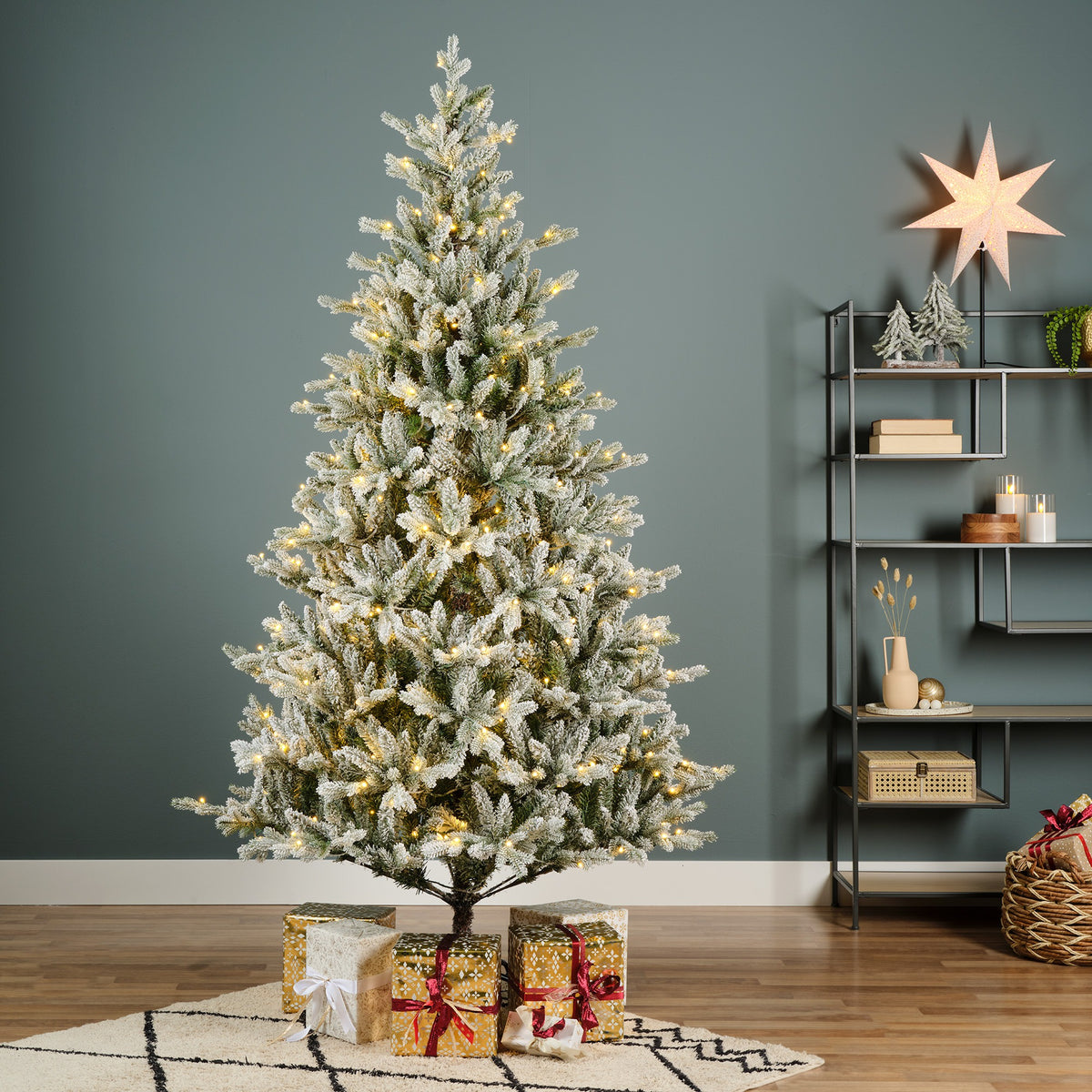 Allison Pine Snowy LED Indoor Tree - Warm White, 8 Functions