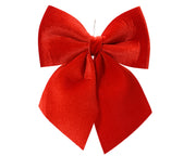 Bow Polyester Red 20x24cm Christmas Decoration with Iron Frame