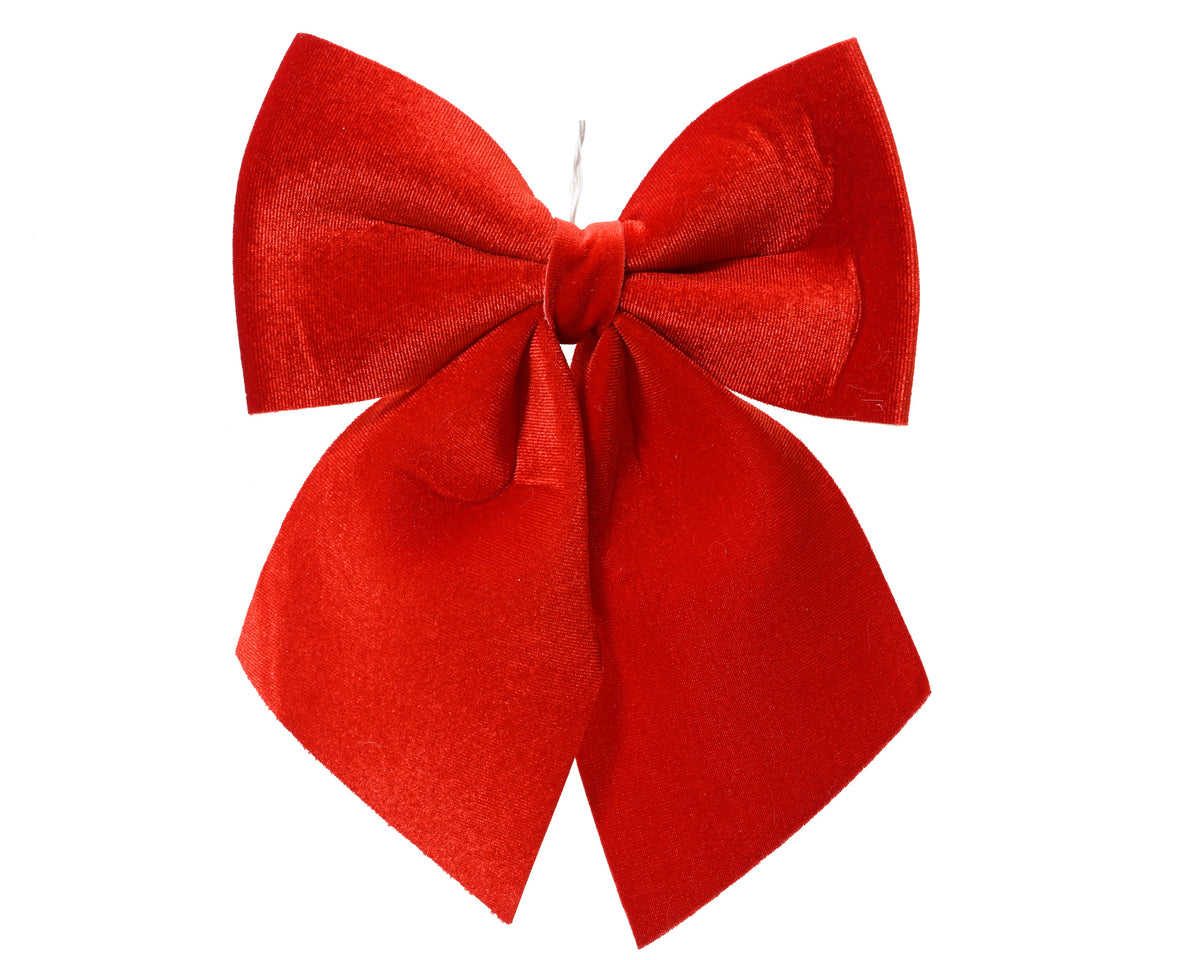 Bow Polyester Red 20x24cm Christmas Decoration with Iron Frame