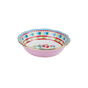 FRUIT BOWL FLOWER - 18cm Floral Serving Bowl with Gold Rim