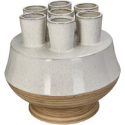 Vase Stoneware White Modern Tulip Shape Decorative Accessory