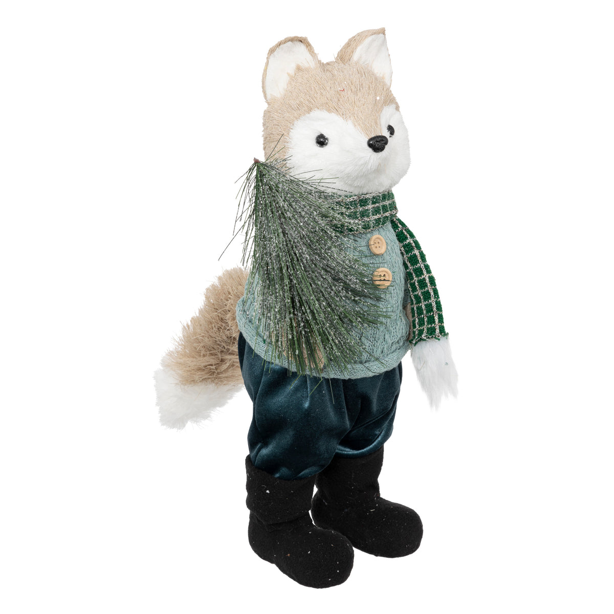 Fox In Sweater With Tree Christmas Ornament
