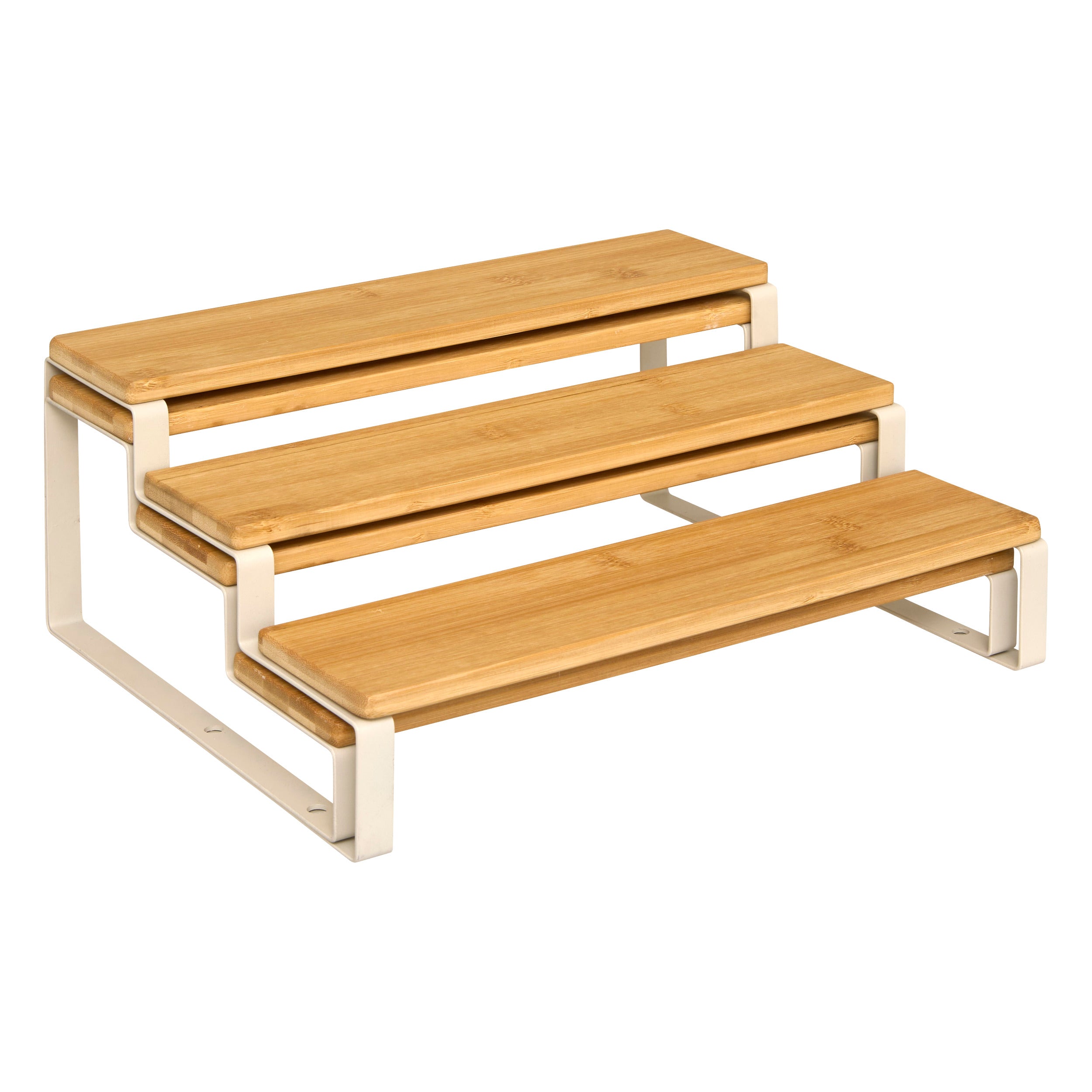 Set of 2 extendable spice shelves – Bamboo & Steel Kitchen Rack