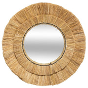 Raphia Wall Mirror with Raffia Frame - Alba