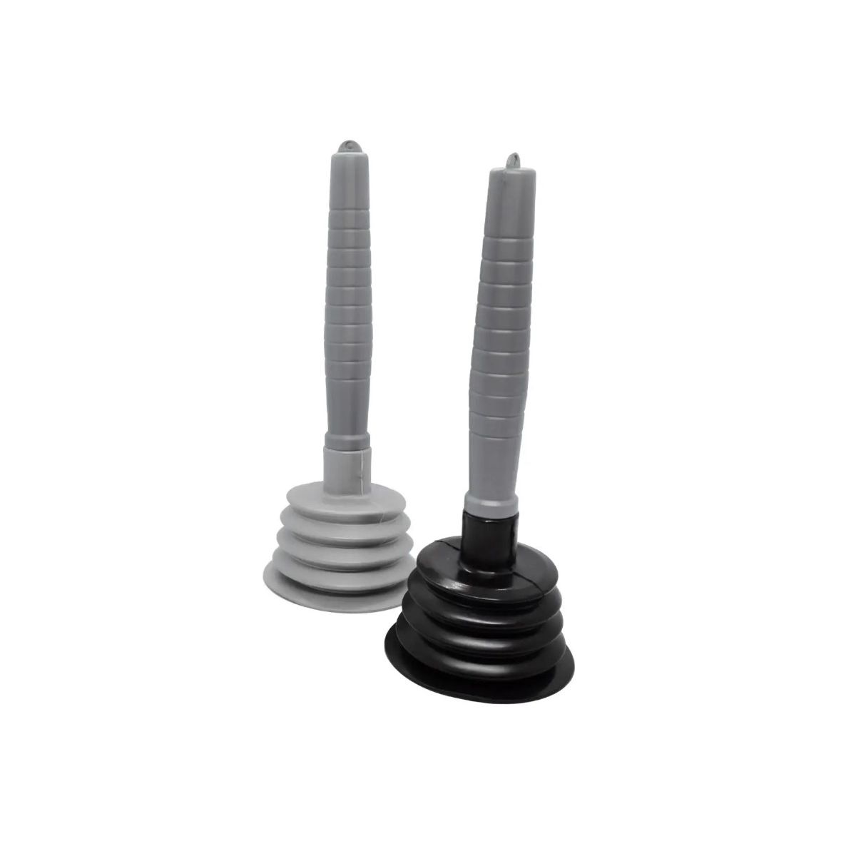 Accordion Plunger - Durable Drain Pump, Grey & Black, Two Sizes