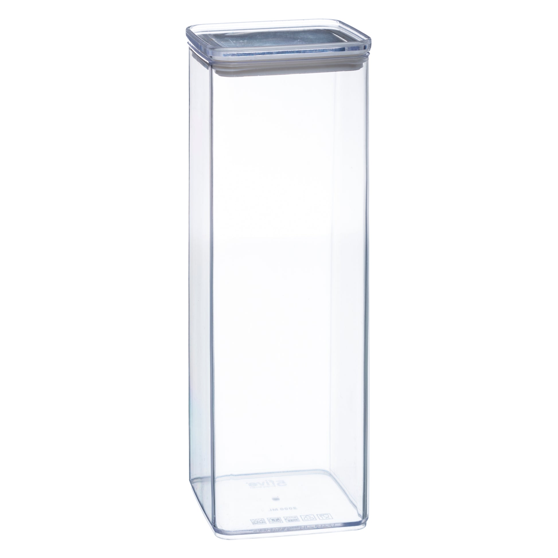 Box Square Plastic, Hermetic, Stackable, 2000ml Capacity
