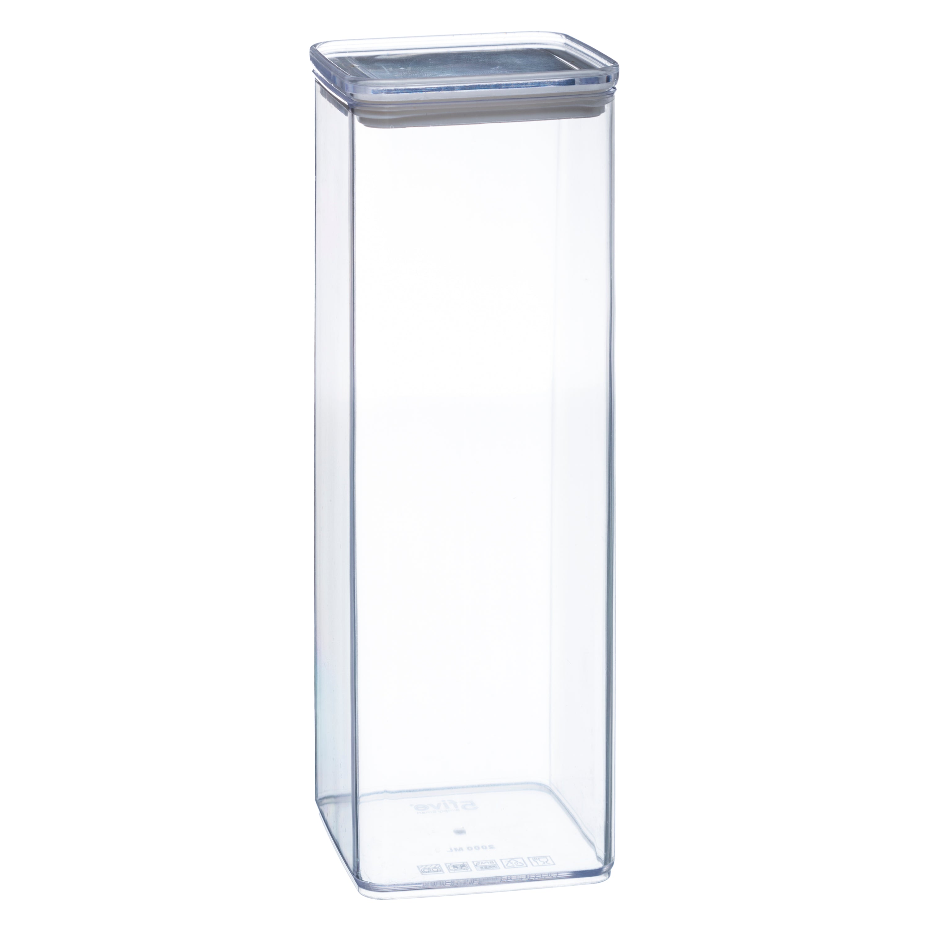Box Square Plastic, Hermetic, Stackable, 2000ml Capacity