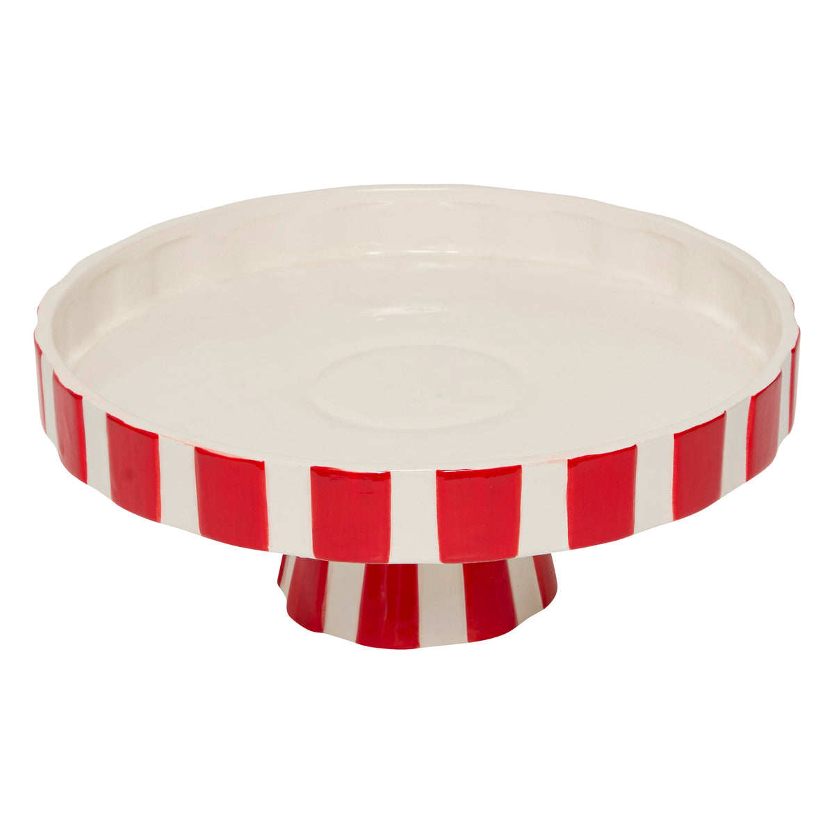 Presentation Plate 27 cm Red & White Dolomite Pedestal