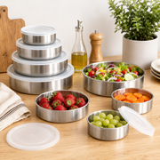 5-Piece Stainless Steel Food Container Set with Lids