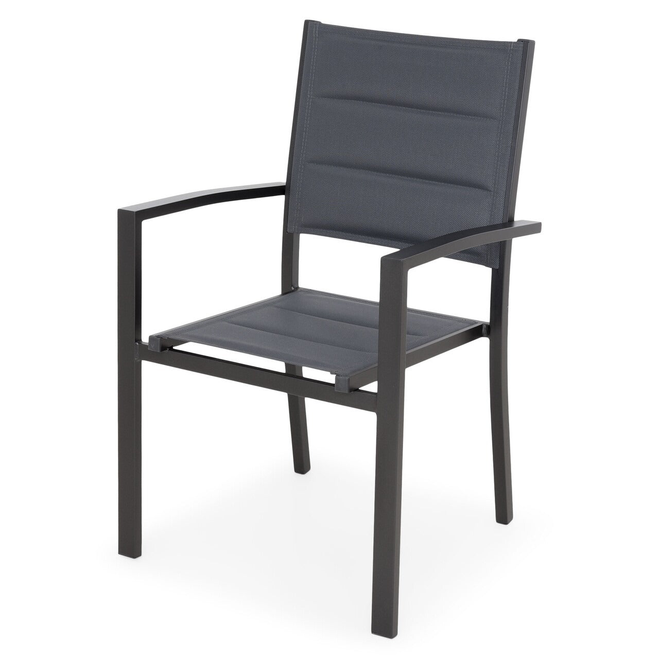 Aluminum Grey Chair Outdoor Armchair with UV Protection Textile
