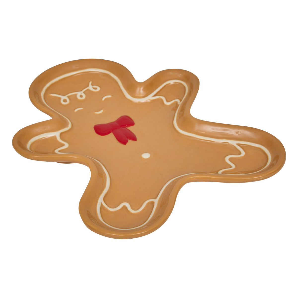 Gingerbread-Shaped Plate Length 25.5 cm Ceramic - Dolomite Christmas