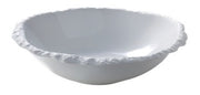Porcelain Round Serving Bowl Calcaire Textured White Ceramic 20.5 x 16 cm