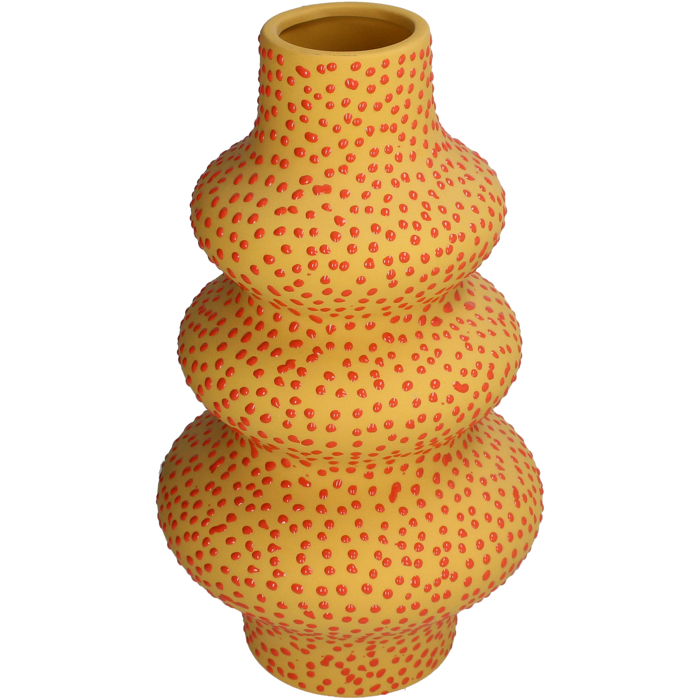 Spots Stoneware Vase 38 cm Textured Dot Design