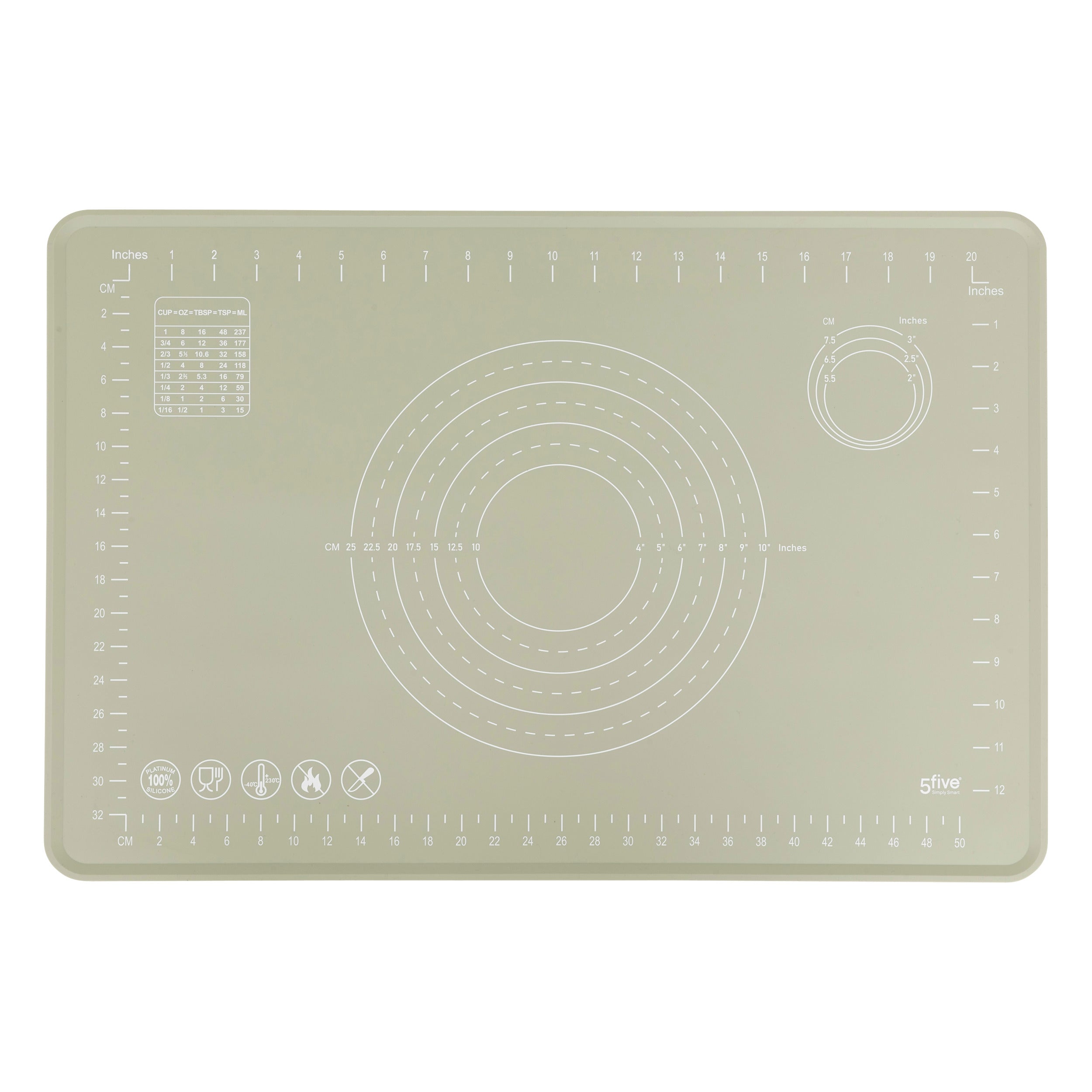 Preparation Mat Assortment - Silicone Baking & Rolling Mat with Guides