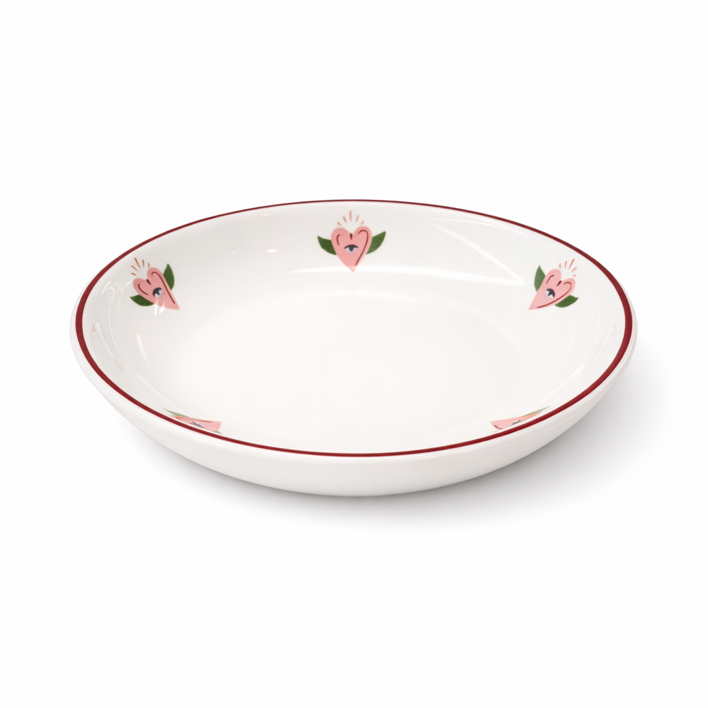Handmade Deep Porcelain Plate 20 cm Moon Design