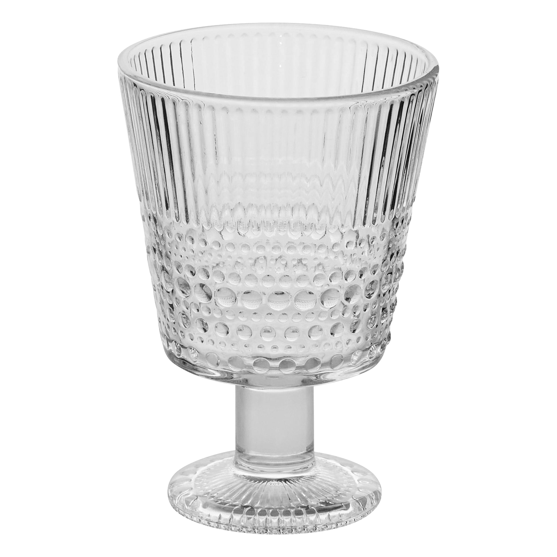 Wine glass Joa 23 cl Transparent - Textured Goblet, 8.7cm x 12.8cm
