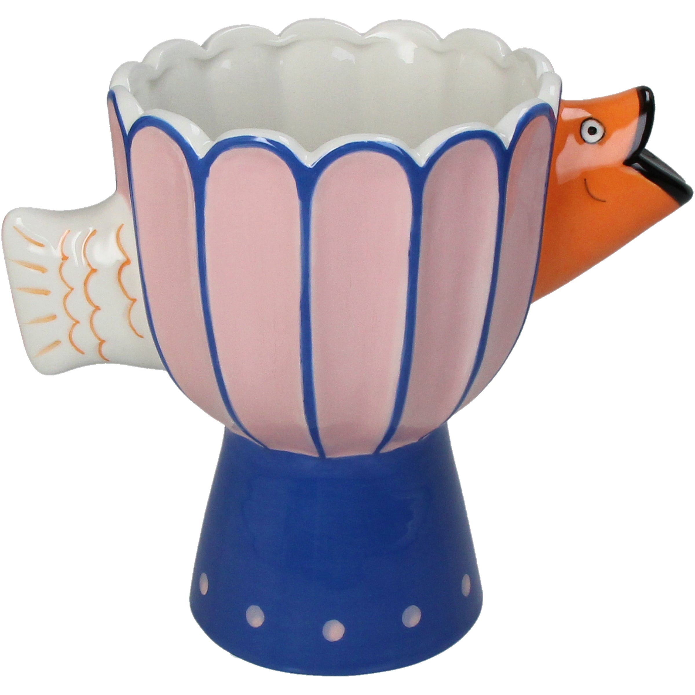 Planter Fish Dolomite Vase 21 x 13 x 18 cm Multi-Colored