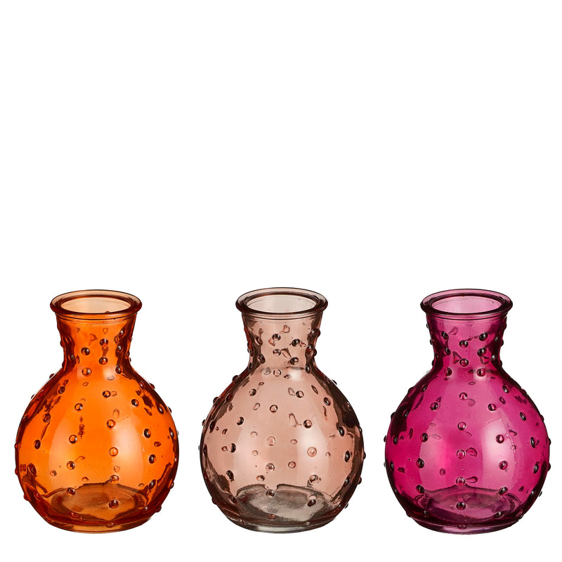 Decorative Glass Vase - Available in Fushia, Orange, Pink