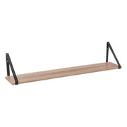Rustic Floating Shelves with Triangular Metal Bracket