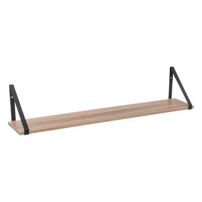 Rustic Floating Shelves with Triangular Metal Bracket