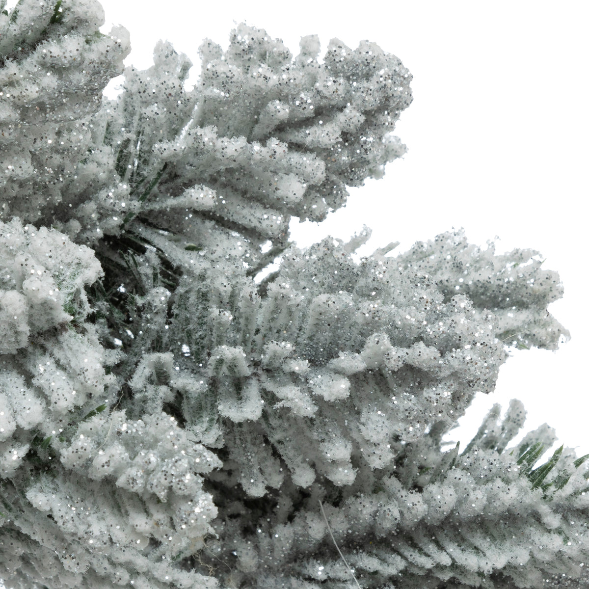 Frosty Wreath - 40 cm Snow-Flocked PVC & Steel Christmas Wreath